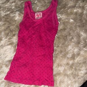 Splendid Fuchsia Polka Dot Tank Top